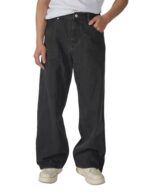 Plaid&Plain Men's Hip Hop Baggy Jeans Casual Wide Leg Y2k Skateboard Vintage Denim Pants Streetwear - Image 2