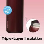 Owala FreeSip Insulated Stainless Steel Water Bottle with Straw, BPA-Free Sports Water Bottle, Great for Travel, 32 Oz, Black Cherry - Image 4