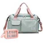 Small Gym Bag for Women, Travel Duffle Bag Carry On Weekender Bag with Shoe Compartment