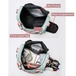Small Gym Bag for Women, Travel Duffle Bag Carry On Weekender Bag with Shoe Compartment - Image 2