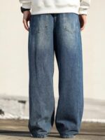 Men's Baggy Hip Hop Jeans Wide Leg Skater Denim Pants Casual Loose Fit Long Trousers Streetwear - Image 3