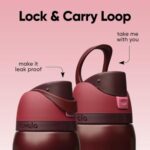 Owala FreeSip Insulated Stainless Steel Water Bottle with Straw, BPA-Free Sports Water Bottle, Great for Travel, 32 Oz, Black Cherry - Image 5