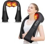 AERLANG Shiatsu Back and Neck Massager, Back Massager Deep Tissue Kneading Neck and Shoulder Massage with Heat, Electric Massage Pillow Fathers Day Gift Ideas from Daughter Son(NOT Cordless)