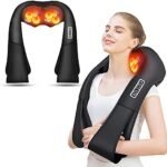 AERLANG Shiatsu Back and Neck Massager, Back Massager Deep Tissue Kneading Neck and Shoulder Massage with Heat, Electric Massage Pillow Fathers Day Gift Ideas from Daughter Son(NOT Cordless)
