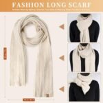 Winter Beanie Hat Scarf Gloves Set for Women, Womens Beanie with Pom Pom Long Scarf Neck Warmer Touchscreen Gloves 3 in 1 Set - Image 4