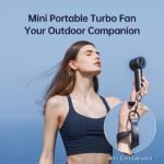 JISULIFE Portable Handheld Fan,Speed(1-100) Adjustable Turbo Mini and 3600mAh Battery Rechargeable Personal Fan,Digital Display,Gifts for Women Men Travel/Camping/Outdoor-Blue - Image 2