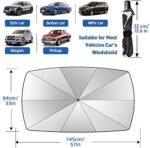 2025 Windshield Sun Shade Umbrella, Foldable Car Umbrella Sunshade with UV Block Car Front Window (Heat Insulation Protection) for Auto Windshield Covers Trucks Cars (Large) - Image 5