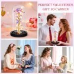 Childom Valentines Day Rose Gifts for Her,Birthday Gifts for Women Mom Mothers Day,Flowers for Delivery Prime,Colorful Light Up Rose in A Glass Dome,Anniversary Valentines Roses Gift for Wife Daughter - Image 5