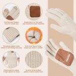 Winter Beanie Hat Scarf Gloves Set for Women, Womens Beanie with Pom Pom Long Scarf Neck Warmer Touchscreen Gloves 3 in 1 Set - Image 5