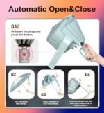 QWB TUMAAOTU Inverted Umbrella with Carabiner Handle, Compact Wind Proof Umbrellas For Rain and Sun Protection, Portable Reverse Folding Umbrella, Car Umbrella for Women Men, 10 Ribs - Image 6