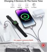 Temdan for Travel Essentials,3 in 2 USB C Cable for Apple Watch Charger/iPhone 17 Charger/Lightning,Multi Charging Cable Cord,Vacation Camping Essentials,Portable Designed for iWatch &iPhone 16-12-4FT - Image 2