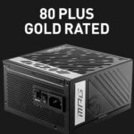 MSI MAG A1250GL PCIE5, Fully Modular Compact Gaming 1250W Power Supply, 80+ Gold, ATX 3.1 & PCIe 5.1 Ready, Native Dual-Color 12V-2x6 Cable, 10 Year Warranty