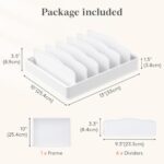 Lifewit Kitchen Cabinet Organizer for Food Contanier Lid, Lid Holder with 6 Adjustable Dividers & 7 Sections for Pantry Organizers and Storage, Home Drawer Organization, Large, 13" x 10" - Image 6