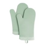 KITCHENAID Ribbed Soft Silicone Oven Mitt 2-Pack Set, 7.5"x13", Pistachio - Image 3