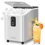 Aeitto Ice Maker Countertop 26lbs/24H, Ice Machine 8 Ice Cubes Ready in 6 Mins, 2 Sizes of Bullet Ice Portable Ice Makers with Basket & Scoop, Auto Self-Cleaning for Home/Kitchen/Office Stainless - Image 7