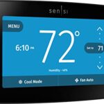 Emerson Sensi Touch Wi-Fi Smart Thermostat with Touchscreen Color Display, Works with Alexa, Energy Star Certified, C-wire Required, ST75 Black 5.625" x 3.4" x 1.17"