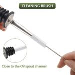 17oz Olive Oil Dispenser Bottle, 500ml Oil & Vinegar Cruet with 2 Stainless Steel Pourers, 2 Labels,1 Brush and 1 Funnel for Kitchen - Image 8