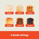 bella 2 Slice Slim Toaster, Fits-anywhere™ Kitchenware, 6 Setting Shade Control with Reheat & Cancel Buttons, Fits sourdough, 10” Long Slot, Anti Jam & Auto Shutoff, 900 Watt, Oatmilk - Image 4