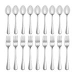 16 Pcs Forks and Spoons Silverware Set,Food Grade Stainless Steel Flatware Cutlery Set for Home,Kitchen and Restaurant,Mirror Polished,Dishwasher Safe - 8 Dinner Fork(8 inch) and 8 Teaspoon(6.5 inch) - Image 4