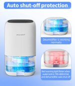 Dehumidifier, 35 OZ Small Dehumidifiers for Bedroom for Home, Quiet with Auto Shut Off, Dehumidifiers for Bedroom (280 sq. ft), Bathroom, RV, Closet, White - Image 4