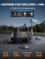 AstroAI Tire Inflator Portable Air Compressor Air Pump for Car Tires-Car Accessories, 9.8Ft Cord-12V DC-Powered Auto Pump with Digital Pressure Gauge, Emergency LED Light for Bicycle, Balloons, Yellow - Image 3