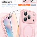 FNTCASE for iPhone 17 Pro-Max Case: [Compatible with Magsafe] Translucent Matte Cases with [Full Camera Protection] [Screen Protector] Military Grade Shockproof Protective Phone Cover - Light Pink