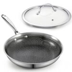Cooks Standard Hybrid Nonstick Frying Pan, 12-Inch Skillet, Multi-Ply Clad Stainless Steel Fry Pan with Tempered Glass Lids, Oven Safe, Compatible with All Stovetops - Image 3
