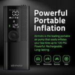 Airmoto Tire Inflator Portable Air Compressor - Air Pump for Car Tires with Digital Pressure Gauge, LED Light and Auto Shut-Off Function - Cordless Pump for Car, Motorcycle, Bicycle, Ball - Image 3