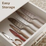 Astercook Knife Set, 13 Pieces Kitchen Knives Set with Healthy Anti-Rust Coating, Dishwasher Safe, Stainless Steel Chef Knife Sets with 6 Blade Guards, Perfect Holiday Gifts for Kitchen - Image 5