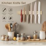 Astercook Knife Set, 13 Pieces Kitchen Knives Set with Healthy Anti-Rust Coating, Dishwasher Safe, Stainless Steel Chef Knife Sets with 6 Blade Guards, Perfect Holiday Gifts for Kitchen - Image 6
