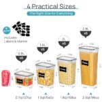 Airtight Food Storage Containers with Lids, Vtopmart 24 pcs Plastic Kitchen and Pantry Organization Canisters for Cereal, Dry Food, Flour and Sugar, BPA Free, Includes 24 Labels，Black - Image 4