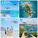 GPS Drones with Camera for Adults 4K, FPV Drone Under 249g with Brushless Motor, GPS Auto Return, Follow Me, Circle Fly, Waypoint Flight, Foldable Drone with Gesture Control, 46Mins with 2 Batteries - Image 4
