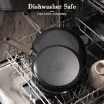 Astercook Non Stick Pots and Pans Set, Healthy Non-Toxic Titanium Induction Kitchen Cookware Sets for Cooking with Frying Pans, PFAS/PTFE/PFOA & PFOS Free, Black, 19 Pcs - Image 6